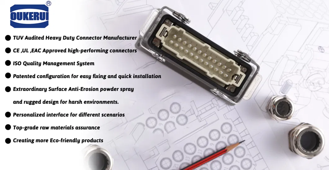 High Quality Hdc 250V Working Voltage 50 (2*25) Pin Hot Runner Connector