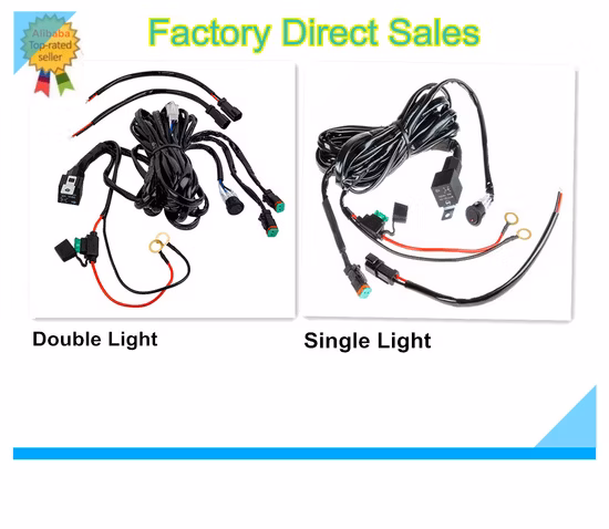 Universal LED luz de trabalho lâmpada de condução kit carro cablagens
